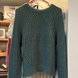 A New Day Green Crew Neck Sweater Cozy Knit